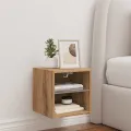 Meuble TV mural avec lumières LED chêne artisanal 30x28,5x30 cm