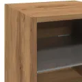 Meuble TV mural avec lumières LED chêne artisanal 30x28,5x30 cm