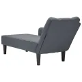 Fauteuil long avec accoudoir droit gris foncé velours