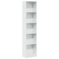 Bibliothèque blanc brillant 40x24x176 cm bois d'ingénierie
