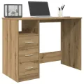 Bureau chêne artisanal 102x76x50 cm bois d'ingénierie
