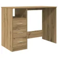 Bureau chêne artisanal 102x76x50 cm bois d'ingénierie