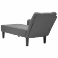 Fauteuil long avec accoudoir droit gris foncé tissu
