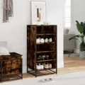 Étagère à chaussures chêne fumé 48x38x97,5 cm bois d'ingénierie