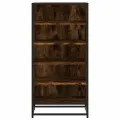 Étagère à chaussures chêne fumé 48x38x97,5 cm bois d'ingénierie