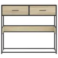 Table console chêne sonoma 90x35x80 cm bois d'ingénierie