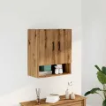 Armoire murale chêne artisanal 60x31x70 cm bois d'ingénierie