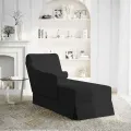 Fauteuil long avec traversin et accoudoir droit noir velours