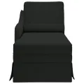 Fauteuil long avec traversin et accoudoir droit noir velours