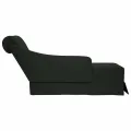 Fauteuil long avec traversin et accoudoir droit noir velours
