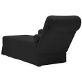 Fauteuil long avec traversin et accoudoir droit noir velours