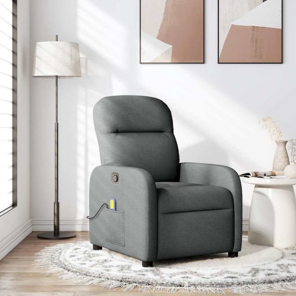 Fauteuil de massage inclinable Gris foncé Tissu