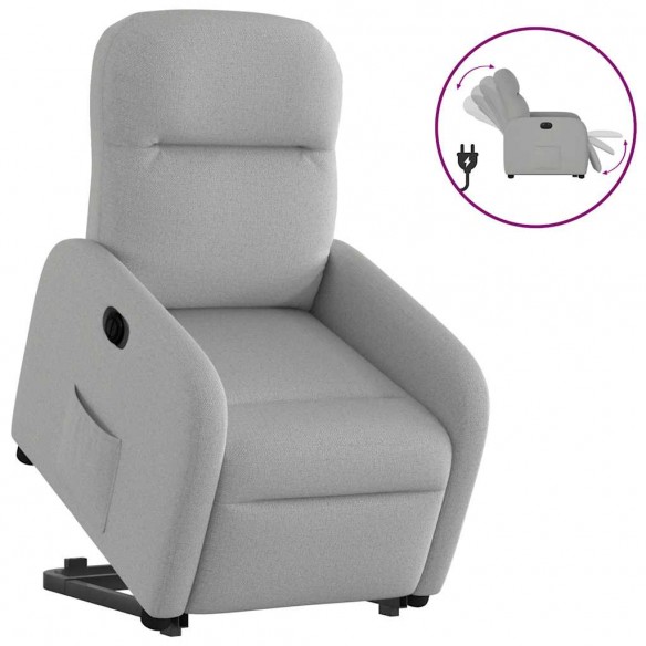 Fauteuil inclinable électrique gris nuage tissu