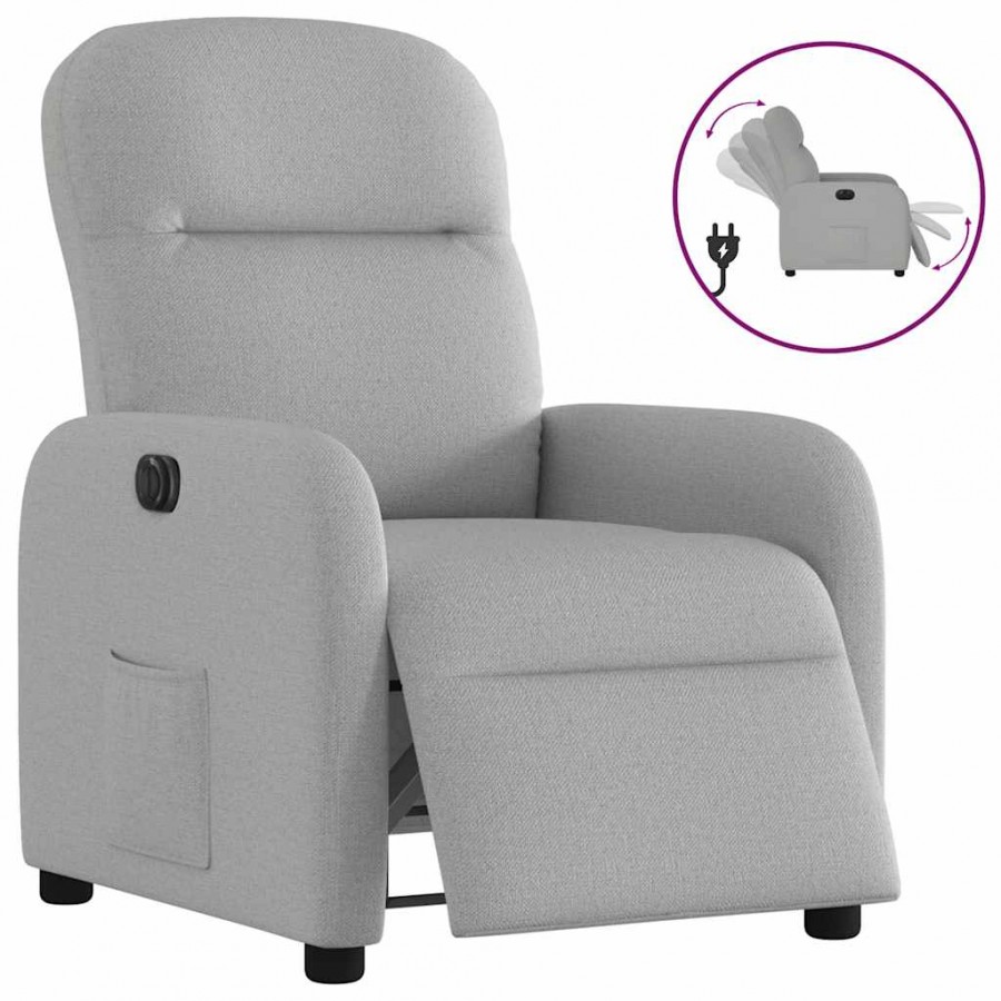 Fauteuil inclinable électrique gris nuage tissu