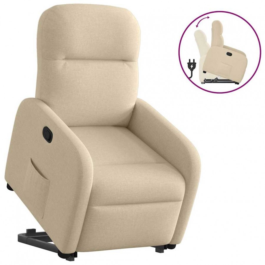 Fauteuil inclinable Crème Tissu