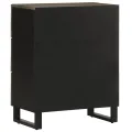 Buffet noir 60x33x75 cm bois massif de manguier