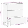 Buffet noir 60x33x75 cm bois massif de manguier