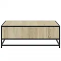 Table basse chêne sonoma 80x80x30 cm bois d'ingénierie et métal