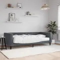Lit de jour avec matelas gris foncé 90x200 cm velours