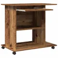 Bureau d'ordinateur vieux bois 80x50x75 cm bois d'ingénierie