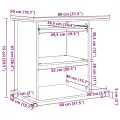 Bureau d'ordinateur vieux bois 80x50x75 cm bois d'ingénierie