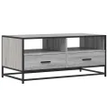 Table basse sonoma gris 100x50x45 cm bois d'ingénierie et métal
