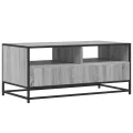 Table basse sonoma gris 100x50x45 cm bois d'ingénierie et métal