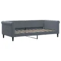 Lit de repos gris foncé 90x190 cm velours