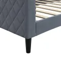 Lit de repos gris foncé 90x190 cm velours
