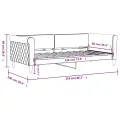 Lit de repos gris foncé 90x190 cm velours