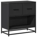 Table de chevet noir 60x31x60 cm bois d'ingénierie et métal