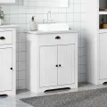 Armoire de lavabo de salle de bain BODO blanc 70x35x80 cm