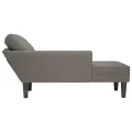 Chaise longue avec coussin gris clair tissu en velours côtelé