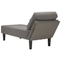 Chaise longue avec coussin gris clair tissu en velours côtelé