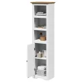 Armoire de salle de bain BODO blanc et marron 44x30x160 cm