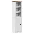 Armoire de salle de bain BODO blanc et marron 44x30x160 cm