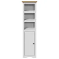 Armoire de salle de bain BODO blanc et marron 44x30x160 cm