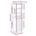 Armoire de salle de bain BODO blanc et marron 44x30x160 cm