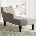 Fauteuil long avec accoudoir droit taupe tissu
