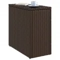 Table d'appoint de jardin avec dessus en verre marron rotin