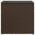Table d'appoint de jardin avec dessus en verre marron rotin