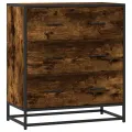 Buffet chêne fumé 68x35x76 cm bois d'ingénierie et métal