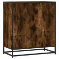 Buffet chêne fumé 68x35x76 cm bois d'ingénierie et métal
