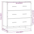 Buffet chêne fumé 68x35x76 cm bois d'ingénierie et métal