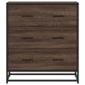 Buffet chêne marron 68x35x76 cm bois d'ingénierie et métal