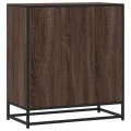 Buffet chêne marron 68x35x76 cm bois d'ingénierie et métal
