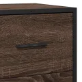 Buffet chêne marron 68x35x76 cm bois d'ingénierie et métal