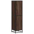 Buffet haut chêne marron 35,5x35x139 cm bois d'ingénierie métal