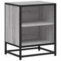Table de chevet sonoma gris 40x31x50 cm bois d'ingénierie métal