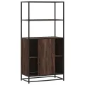 Buffet haut chêne marron 68x35x139 cm bois d'ingénierie métal